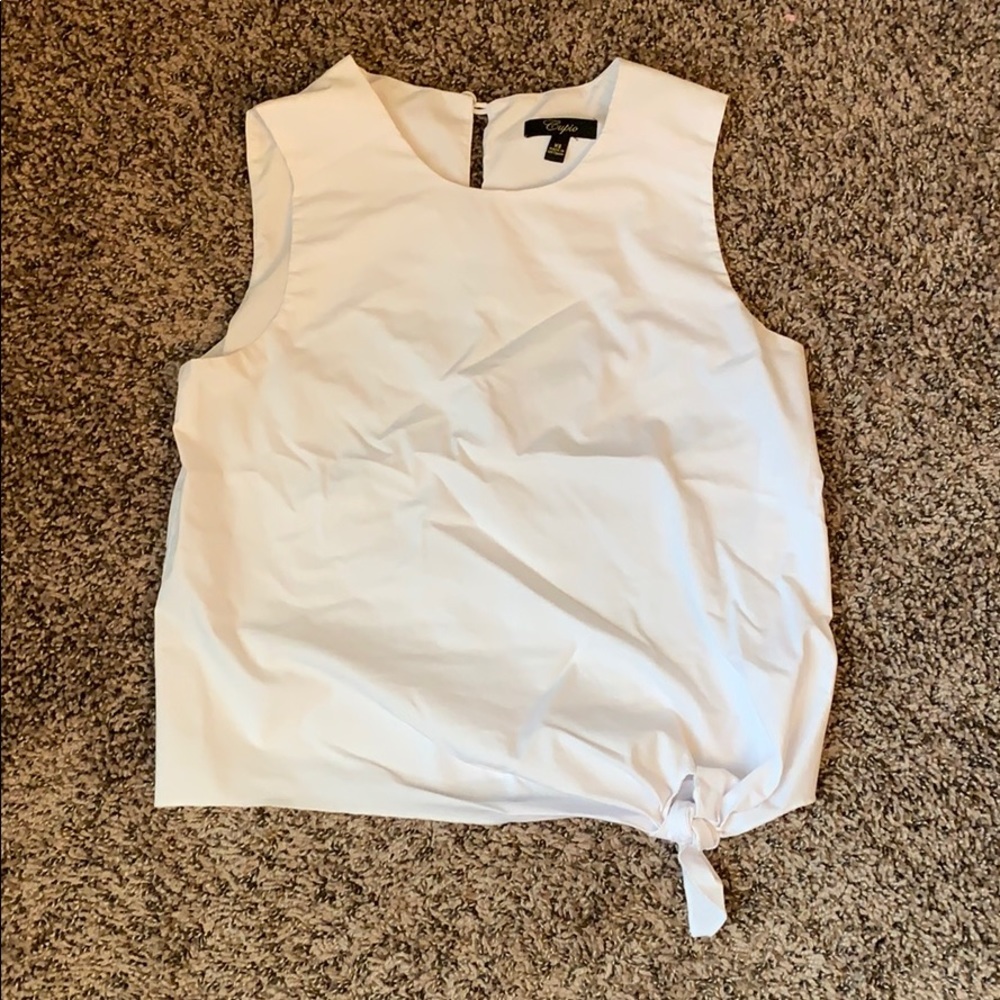 Tie front linen tank top